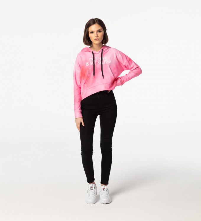 Tie Dye Pink CROPPED mikina - Image 2