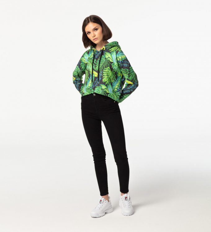 Tropical CROPPED mikina bez kapsy - Image 2