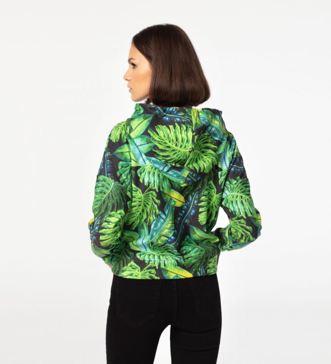 Tropical CROPPED mikina bez kapsy - Image 3