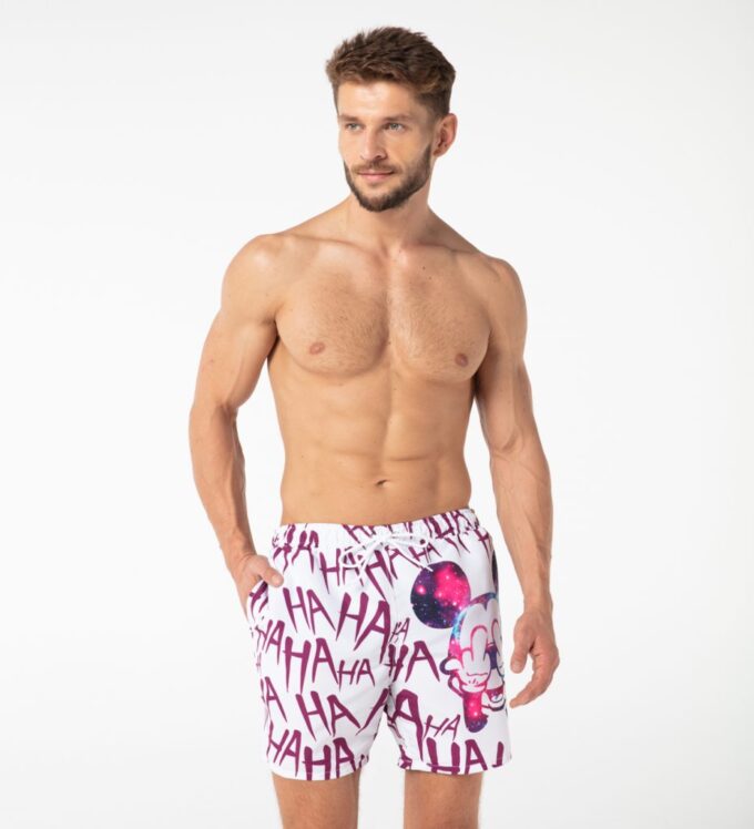 Rebel Hahaha White Swim Shorts - Image 4