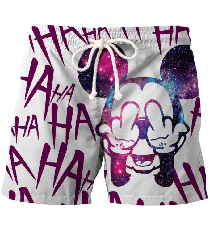 Rebel Hahaha White Swim Shorts