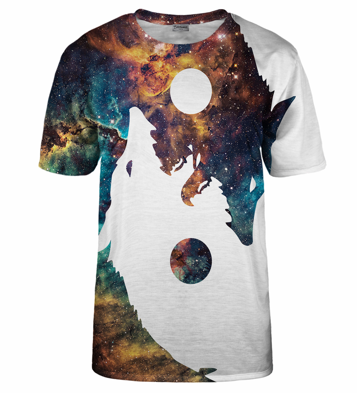 Galaxy Yin Yang Wolf T-shirt - 2XL