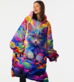 Rainbow Kitty Huggie – Mikinová deka